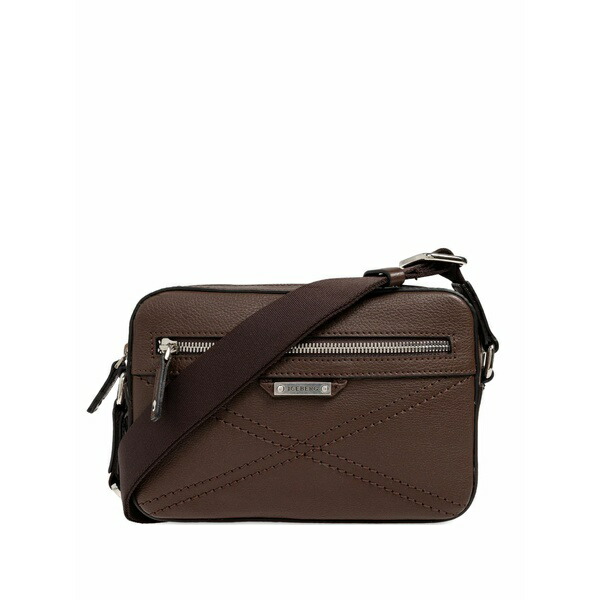 アイスバーグレタス メンズ ショルダーバッグ 御徒面子 Logo-plaque leather shoulder bag Brown