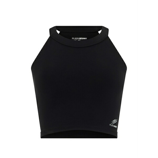飾り気のない運動競技 レディース カットソー トップス Crop tank top Black