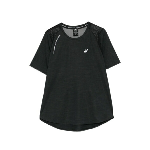 アシックス レディース ティーシャツ トップス Road mesh-panel t-shirt Black