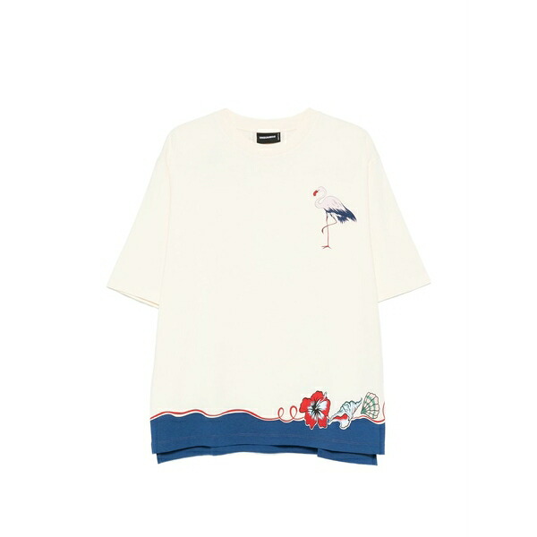 ディースクエアード メンズ ティーシャツ トップス Aloha souvenir t-shirt Neutrals