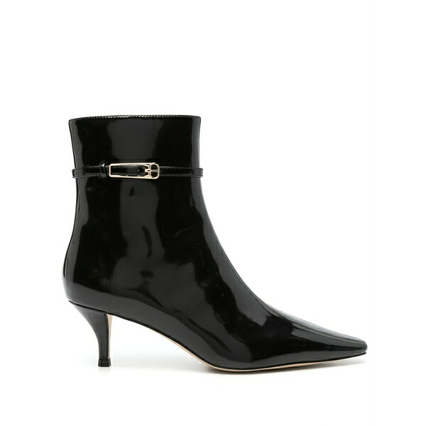 ツイン書き割り レディース ブーツ シューズ Buckle detailing ankle boots Black