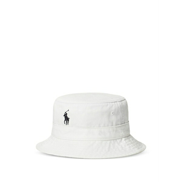 ラルフローレン レディース 鳥打ち帽 付属物 Twill cotton bucket hat White