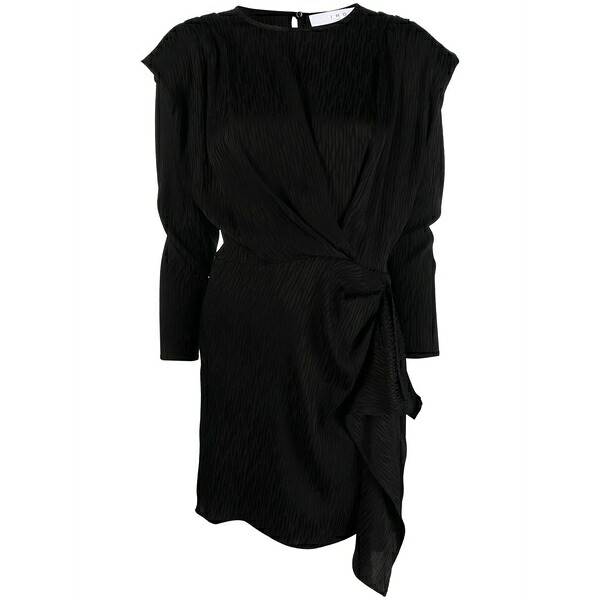 イロ レディース 衣装 トップス Long-sleeved draped jacquard dress Black