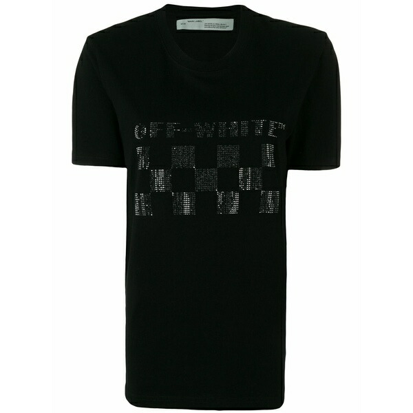 象牙色 レディース プルオーバー トップス Embellished logo print t-shirt Black