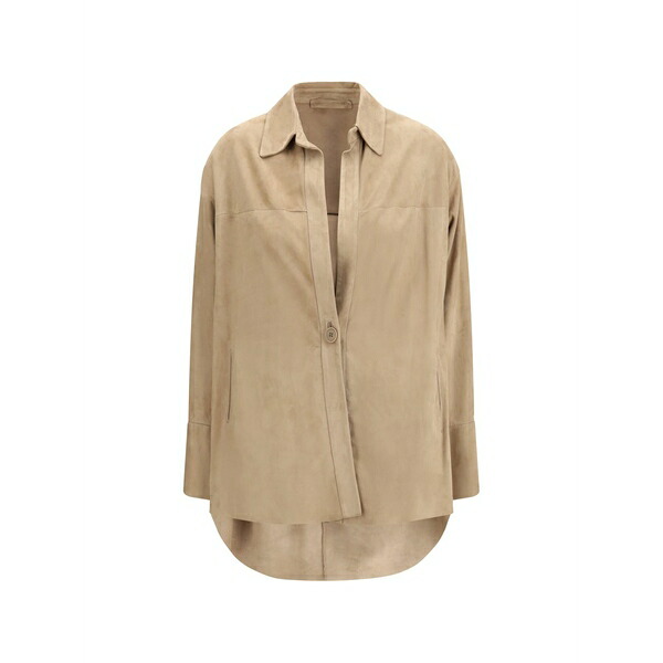 サルバトーレ サントロ レディース 上衣＆上衣 アウター Suede jacket Neutrals