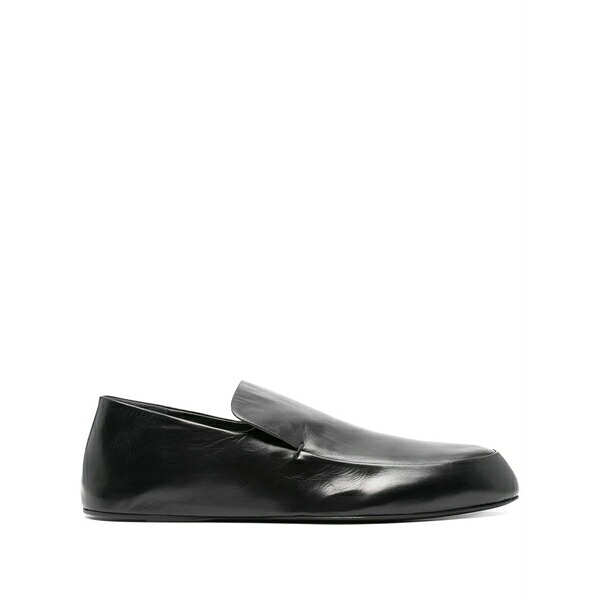 ジル・サンダー レディース スリッポン・ローファー シューズ Slip-on leather loafers Black