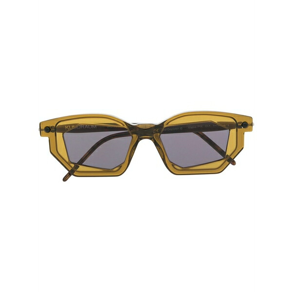 クボラウム メンズ サングラス・アイウェア 付属物 Geometric-frame tinted sunglasses  Green