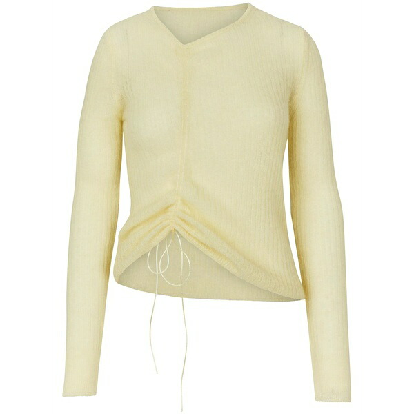 セシリー・バンセン レディース 編み物\u0026プルオーバー アウター Ruched-detailing jumper  Yellow
