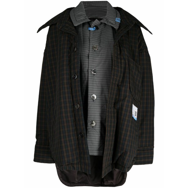 ミハラヤスヒロ レディース 上衣＆上衣 アウター Layered checked shirt jacket Brown