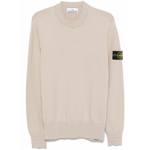 ストーンアイランド メンズ 編み物\u0026プルオーバー アウター Compass-badge sweater Neutrals