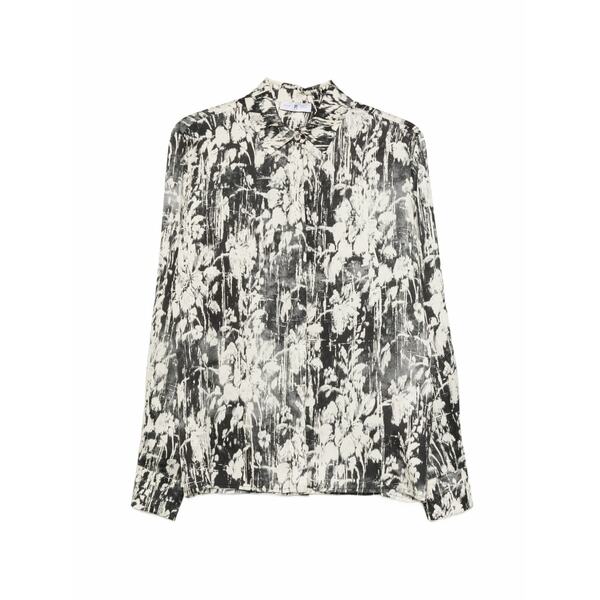 PTトリノ レディース ティーシャツ トップス Abstract-print long-sleeve shirt Neutrals