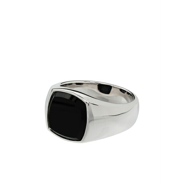 トム白木 メンズ 輪っか 付属物 Onyx square signet ring Silver