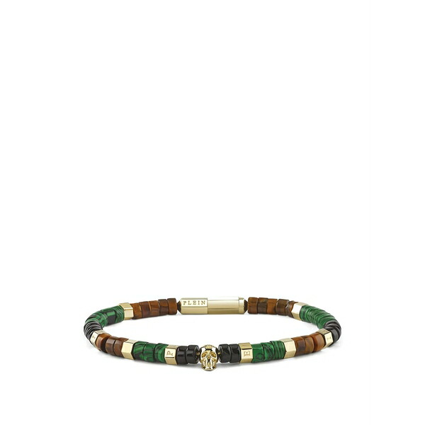 フィリップ飾り気の無い メンズ ブレスレット・バングル・アンクレット 添え物 Beaded logo-detail bracelet Gold