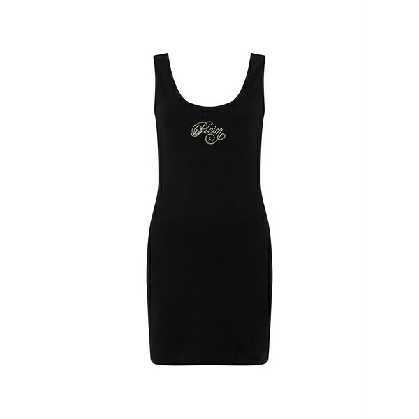 フィリップ飾り気の無い レディース 衣装 トップス Mini logo-strass dress Black
