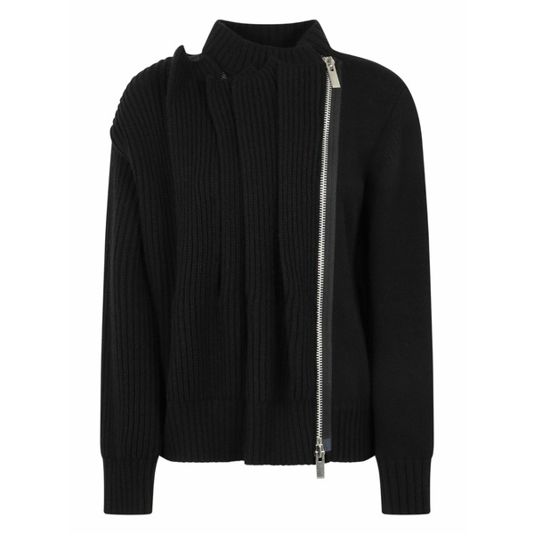 サカイ レディース ジレー アウター Ribbed-knit zip-front cardigan -