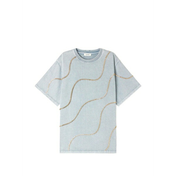 沙子ロ レディース プルオーバー トップス Rhinestone-embellished cotton t-shirt Grey