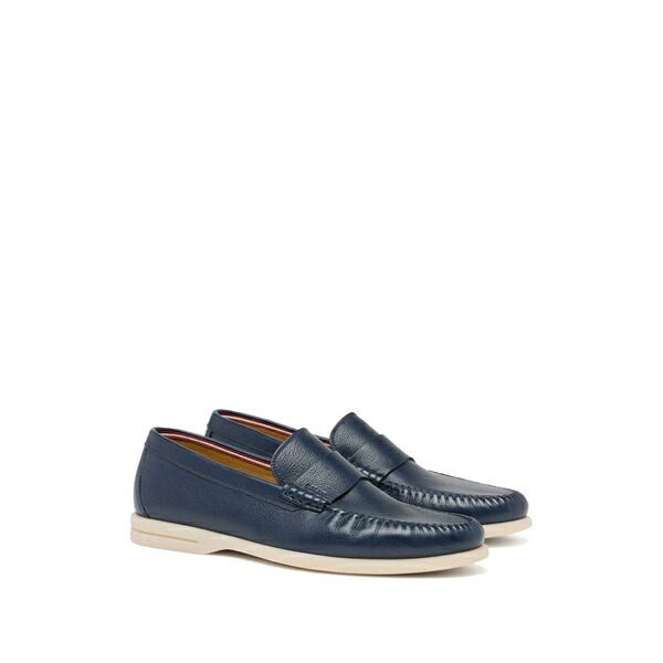 バリー メンズ スリッポン・ローファー シューズ Grainy-leather loafers Blue