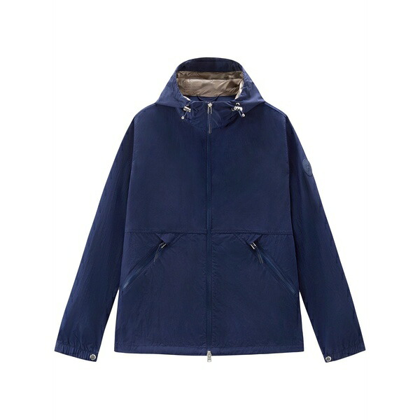 ウール リッチ メンズ ジャケット＆ブルゾン アウター Crinkle hooded windbreaker Blue｜asty
