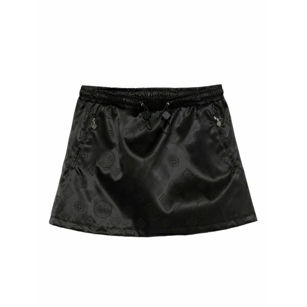 カサブランカ レディース スコート ボトムス Drawstring patterned mini skirt Black