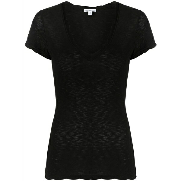 ジェームス パース レディース Tシャツ トップス Slub cotton t-shirt Black｜asty