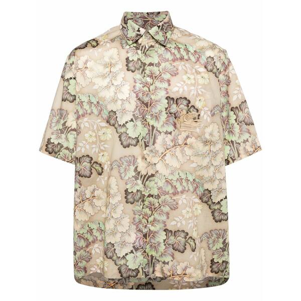 エトロ メンズ ティーシャツ トップス Pegaso-embroidered floral-motif shirt Neutrals