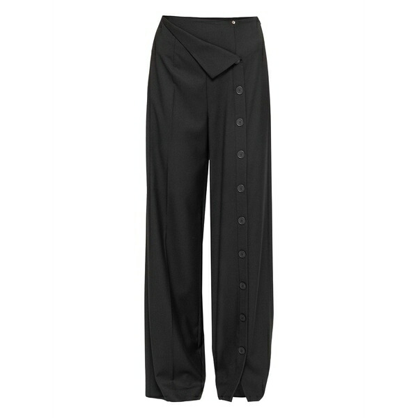 ニッサ レディース 心地好いズボン下 ボトムス Button-detail trousers Black