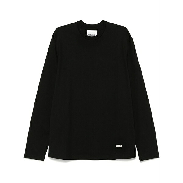 ジル・サンダー メンズ プルオーバー トップス Logo-plaque t-shirt Black