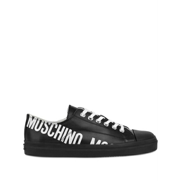 モスキーノ メンズ スニーカー シューズ Logo-lettering sneakers Black