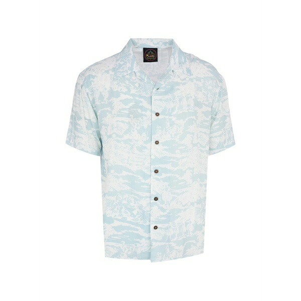 マウナ ケア メンズ シャツ トップス Buttoned printed hawaiian shirt Blue|asty