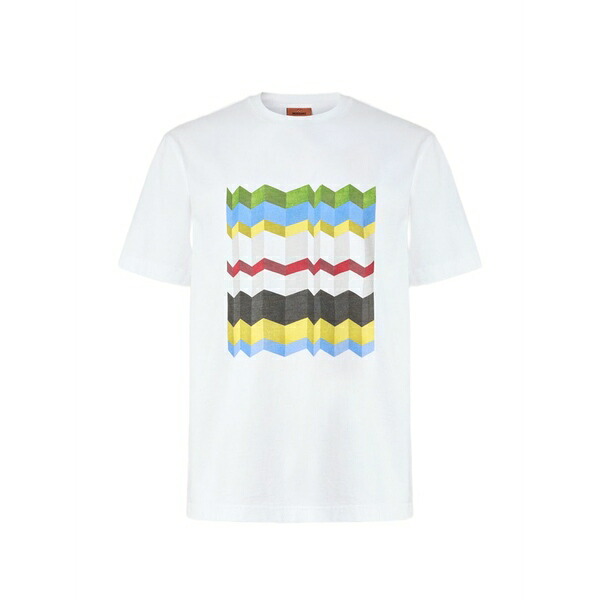 ミッソーニ メンズ プルオーバー トップス Zigzag-graphic t-shirt White