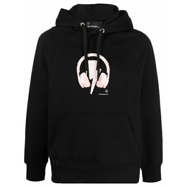 ニールバレット メンズ パーカー・スウェットシャツ アウター D.j. bolt printed hoodie Black