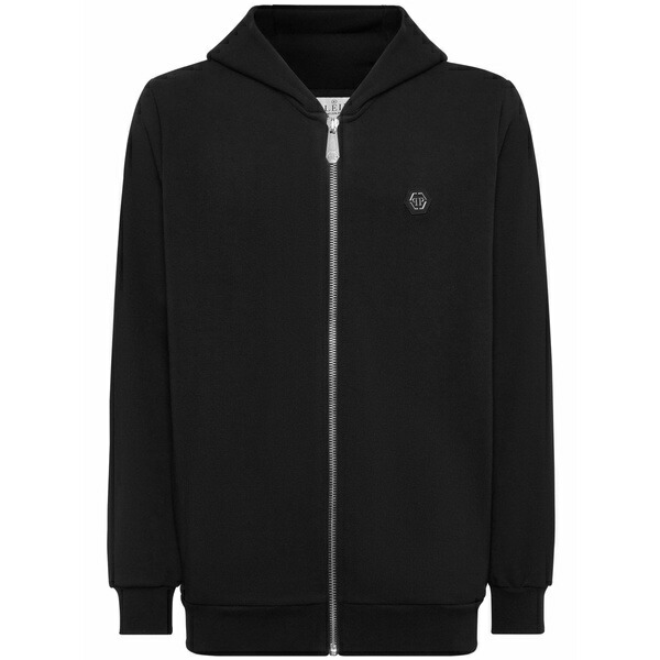 フィリップ飾り気の無い メンズ パーカー・スウェットシャツ アウター Crystal-embellished hoodie Black