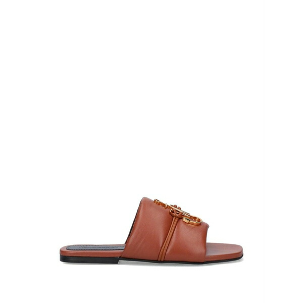 J.W.アンダーソン レディース サンダル シューズ Anchor logo-plaque leather flat sandals Brown