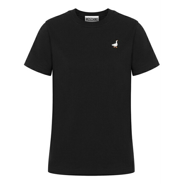 モスキーノ レディース ティーシャツ トップス Embroidered t-shirt  Black