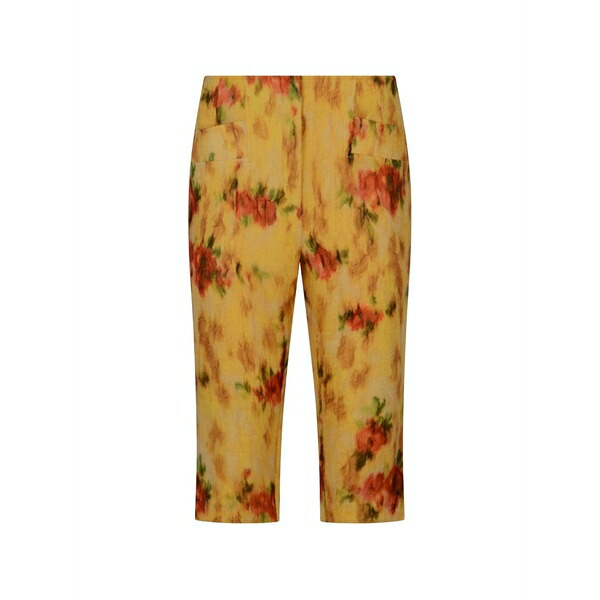 ガニー レディース カジュアルパンツ ボトムス Floral-print capri trousers Yellow｜asty