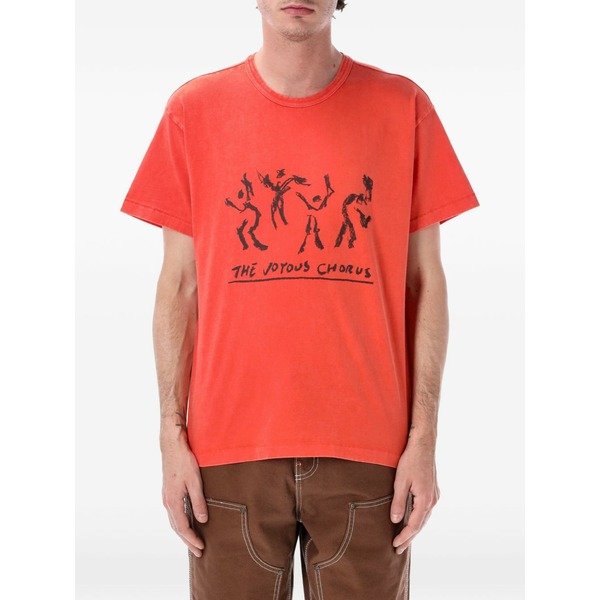 バンズ メンズ ティーシャツ トップス X julian klincewicz joyous chorus graphic-print t-shirt Red