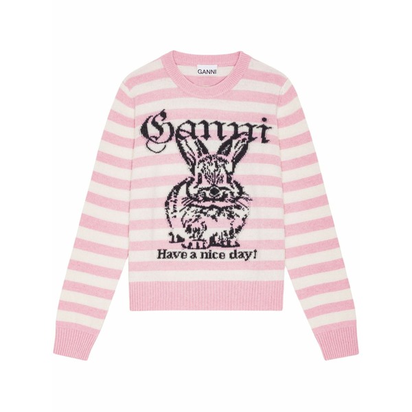 ガニー レディース 編み物\u0026プルオーバー アウター Intarsia-knit jumper Pink