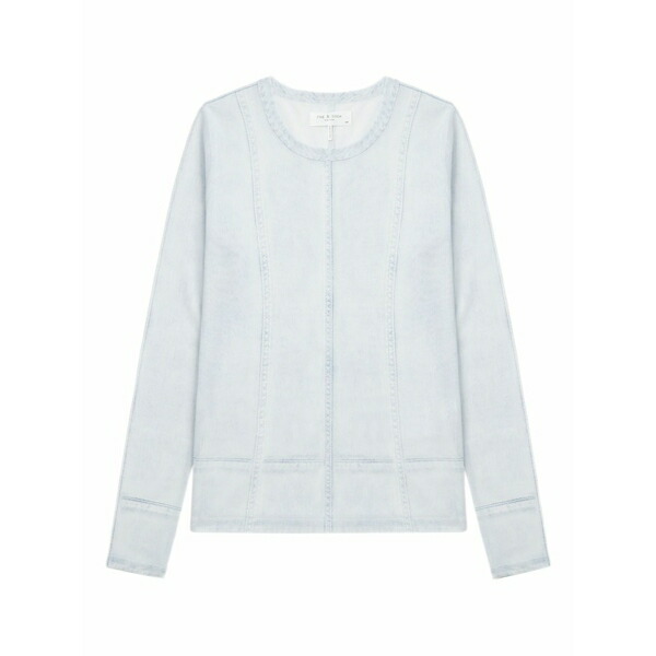 ラグアンドボーン レディース ティーシャツ トップス Seamed-detail long-sleeve top Blue