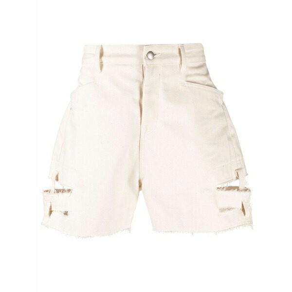 リックオウエンス メンズ 心地よいズボン下 ボトムス Distressed cut-off shorts Neutrals