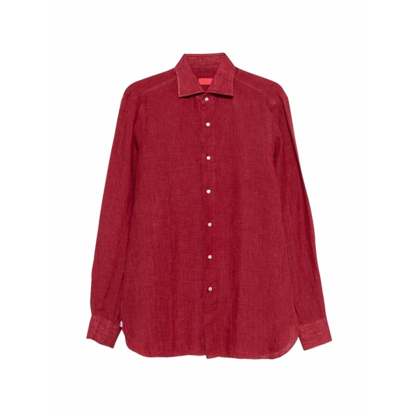 イザイア メンズ ティーシャツ トップス Buttoned shirt Red
