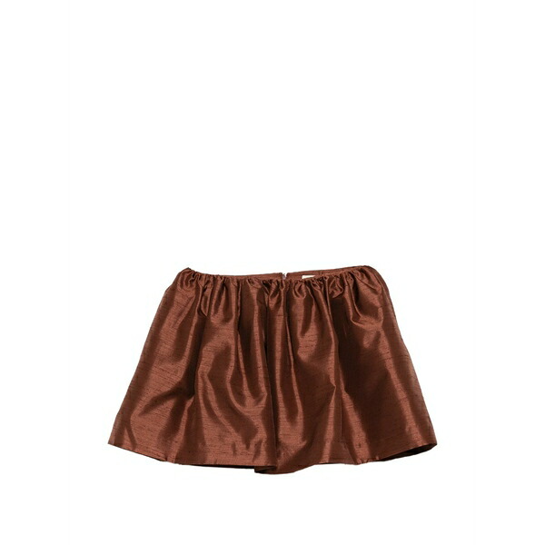 シュシュ/火箸 レディース スコート ボトムス Pleated slub-texture skirt Brown