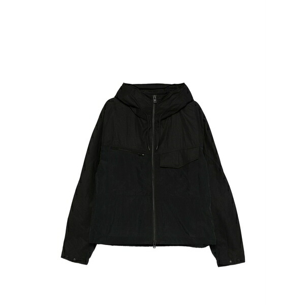 ワイスリー メンズ ジャケット＆ブルゾン アウター Hooded zipped jacket Black｜asty