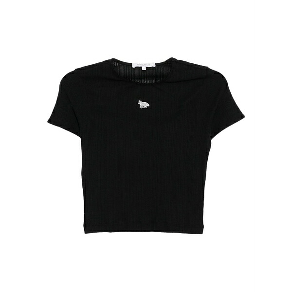 棲み家 狐狸 レディース プルオーバー トップス Logo-embroidered t-shirt Black