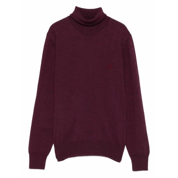 エトロ レディース 編み物\u0026ティーシャツ アウター Embroidered-logo sweater Purple