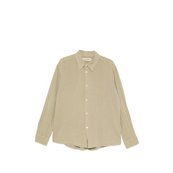アワーレガシー メンズ プルオーバー トップス Beyond crinkled-finish shirt Green