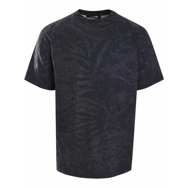 ロベルトカヴァリ メンズ プルオーバー トップス Laminated zebra t-shirt  Black