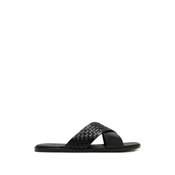 マグナーニ メンズ サンダル シューズ Woven leather sandals Black