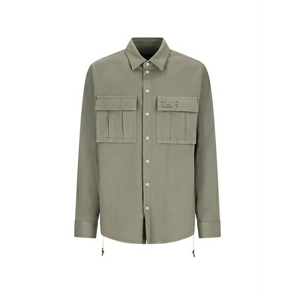 ディースクエアード メンズ プルオーバー トップス Ripstop-cotton shirt Green