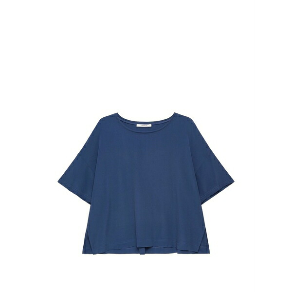 マリパルミ レディース ティーシャツ トップス Flounce-back crepe t-shirt Blue