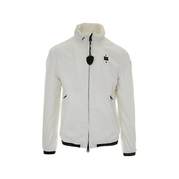 ブラウアー メンズ 上衣＆上衣 アウター Dimock logo-patch zip-up jacket White